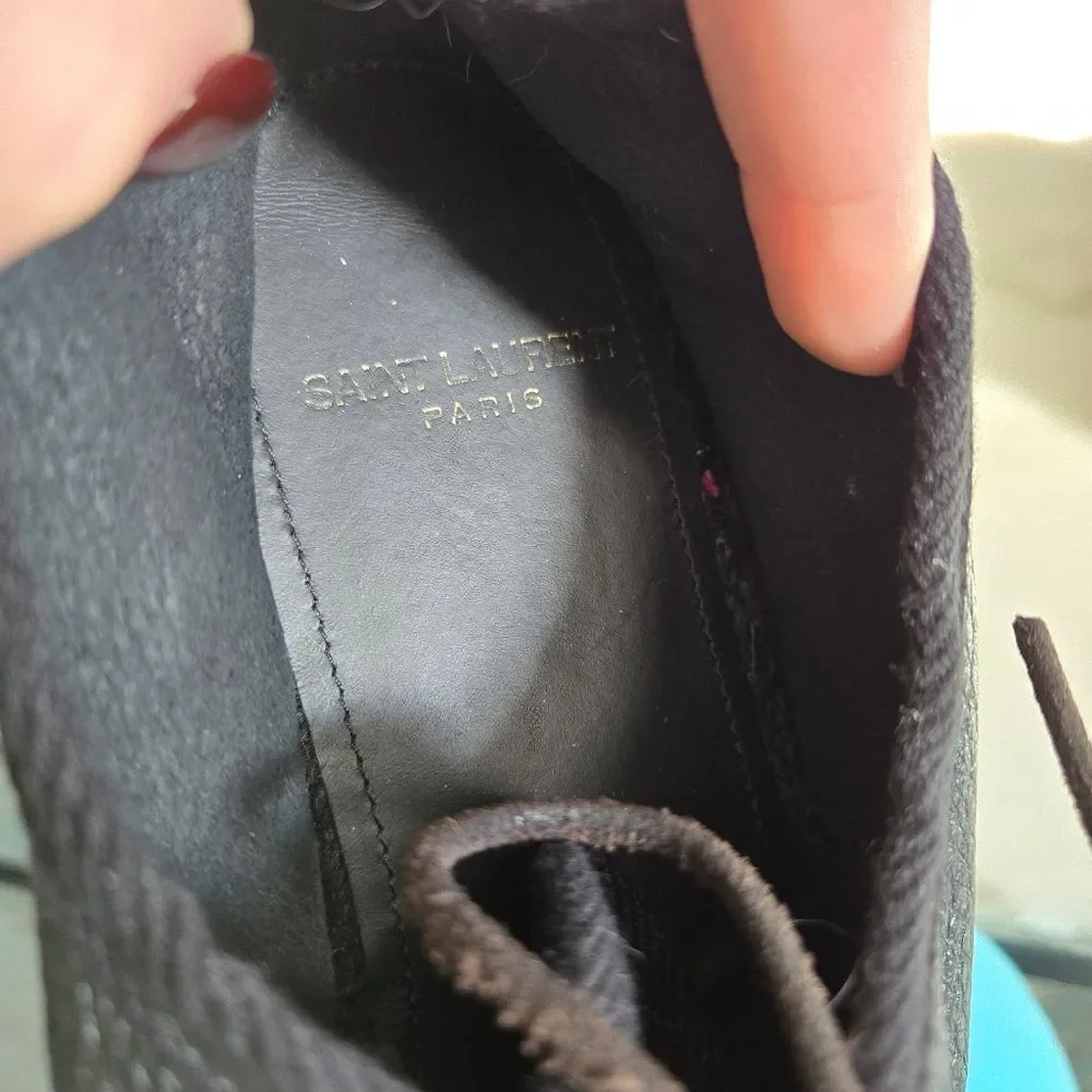 Saint Laurent Paris Deer Leather Espadrilles Shoes size 39